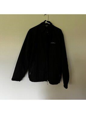 Eddie Bauer Mens Black Full-Zip Jacket Size XL Lightweight Casual Outerwear